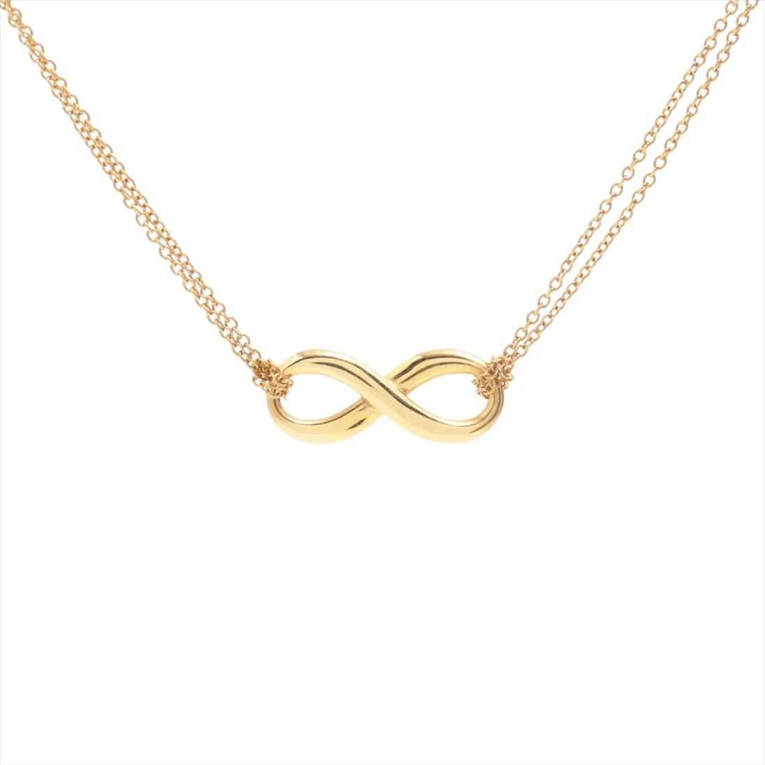 TIFFANY INFINITY NECKLACE 750(YG): Tiffany Infinity Necklace 750(YG) Brand: Tiffany Type/Style: Necklace Material: 750(YG) Color: yellow Gold Size: Chain length:41cm Accessories: None Accessories Notice: When purchasing pre-owned