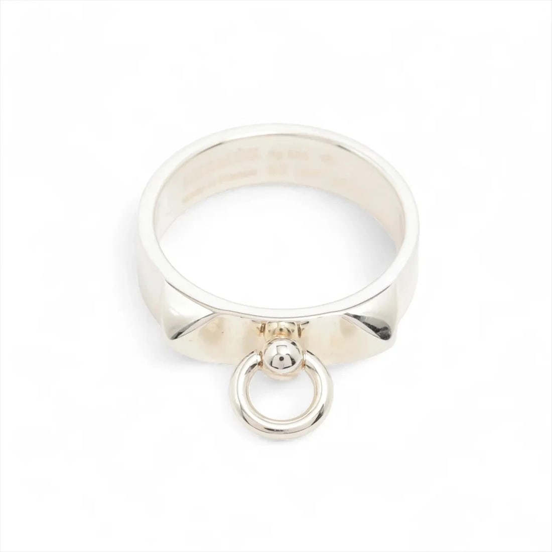 HERMES COLLIER DE RING 925 SILVER: Hermes Collier de Ring 925 Silver Brand: Hermes Type/Style: Ring Material: 925 Color: Silver Size: 6 US Accessories: None Accessories Notice: When purchasing pre-owned goods, please refer to the