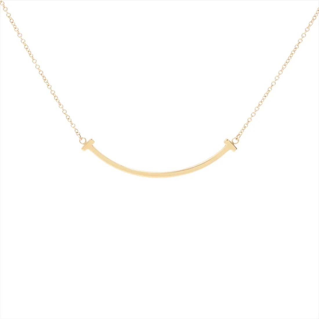TIFFANY T SMILE SMALL NECKLACE 750(YG): Tiffany T Smile Small Necklace 750(YG) Brand: Tiffany Type/Style: Necklace Material: 750(YG) Color: Yellow Gold Size: Chain length:48.5cm Accessories: None Accessories Notice: When purchas