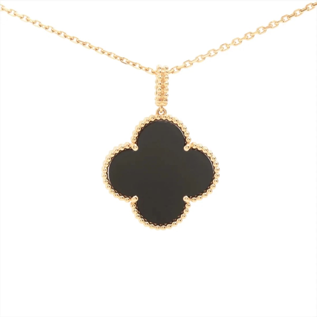 VAN CLEEF & ARPELS MAGIC ALHAMBRA LONG ONYX NECKLACE 750(YG): Van Cleef & Arpels Magic Alhambra Long Onyx Necklace 750(YG) Brand: Van Cleef & Arpels Type/Style: Necklace Material: 750(YG) Color: Yellow Gold Size: Chain length:90.5cm Accessories: None