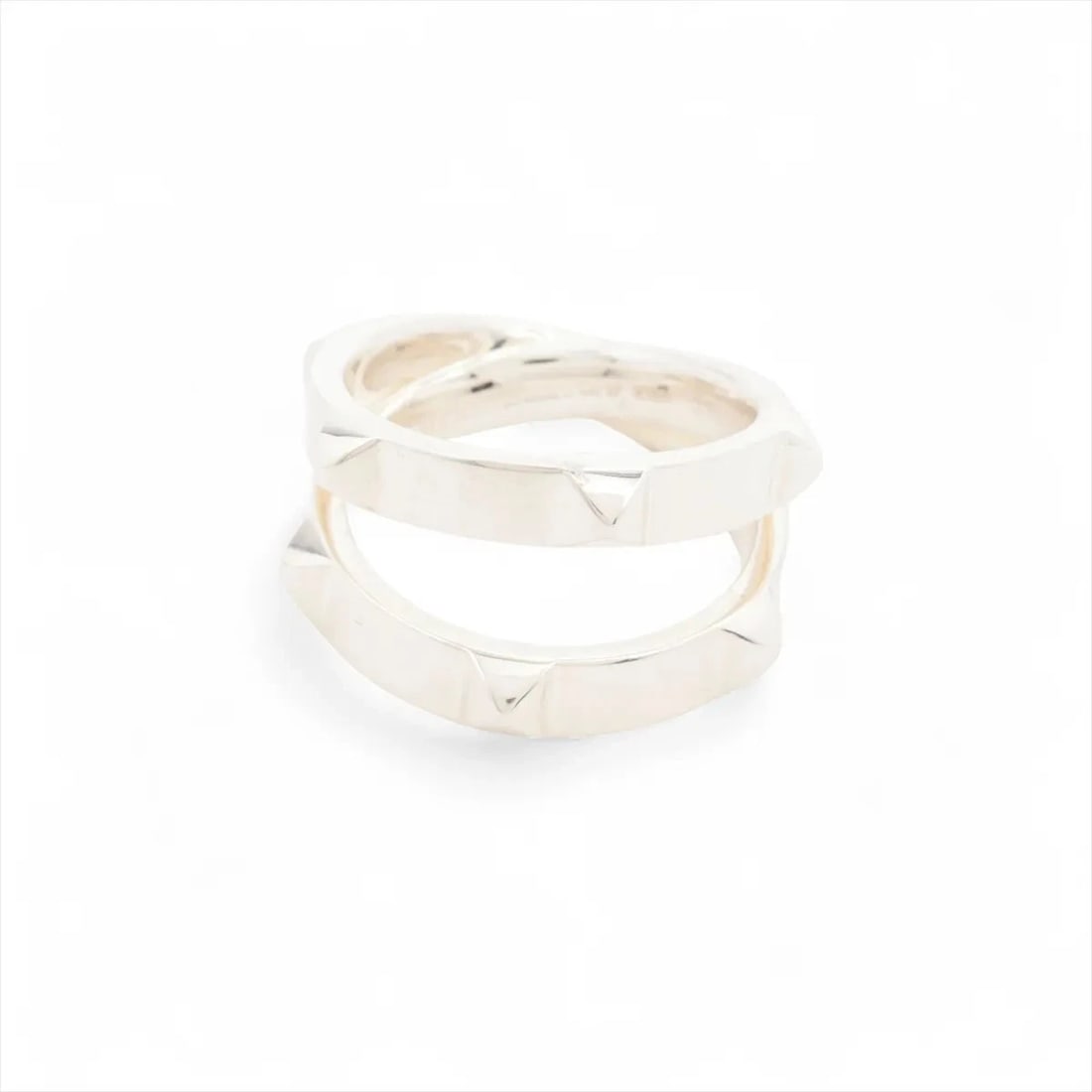HERMES CRUDU H DOUBLE RING 925 SILVER: Hermes Crudu H double Ring 925 Silver Brand: Hermes Type/Style: Ring Material: 925 Color: Silver Size: 6.75 - 7 US Accessories: None Accessories Notice: When purchasing pre-owned goods, pl