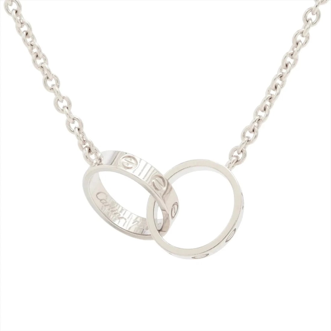 CARTIER BABY LOVE NECKLACE 750(WG): Cartier Baby Love Necklace 750(WG) Brand: Cartier Type/Style: Necklace Material: 750(WG) Color: White Gold Size: Chain length:44.5cm Accessories: None Accessories Notice: When purchasing pre-owned