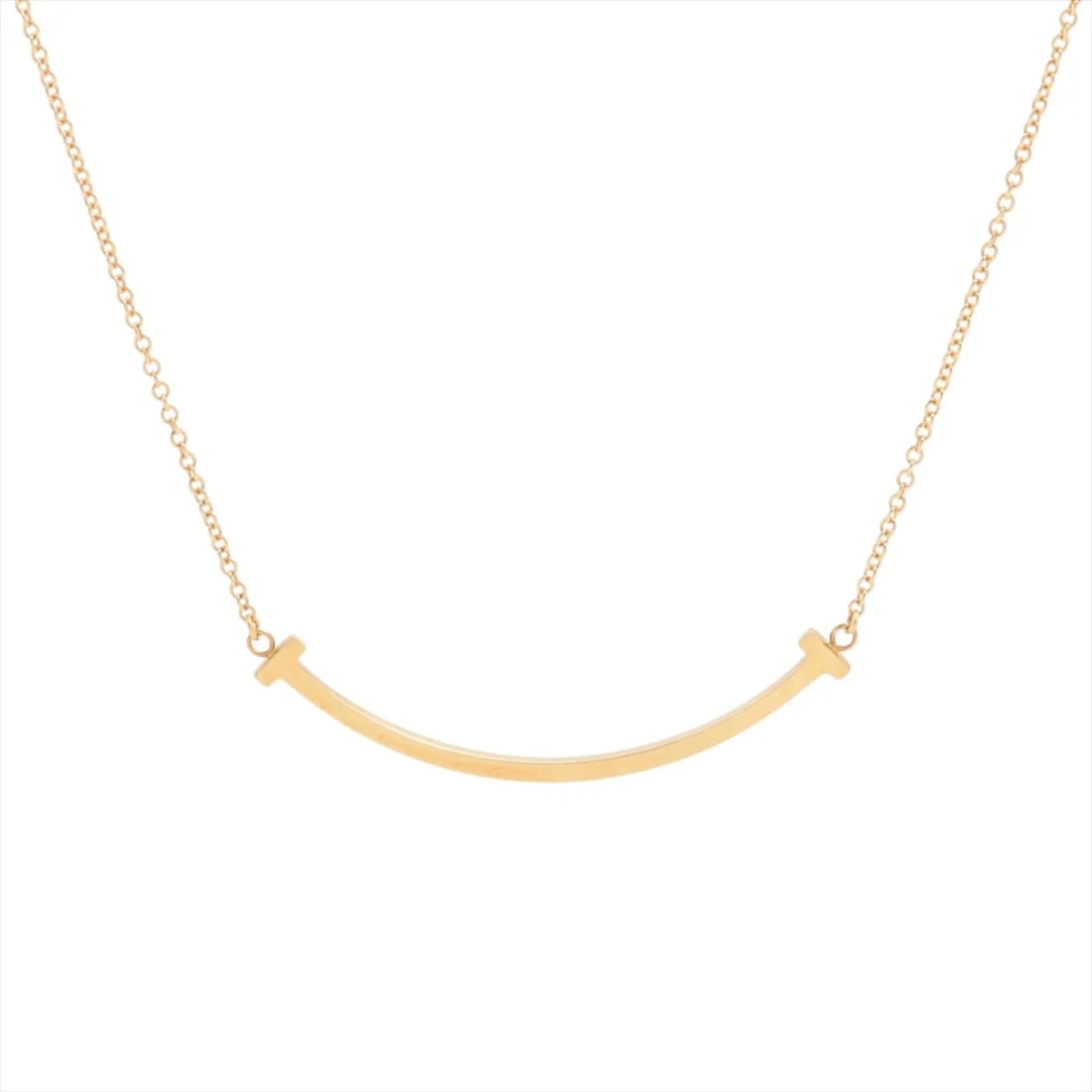 TIFFANY T SMILE SMALL NECKLACE 750(YG): Tiffany T Smile Small Necklace 750(YG) Brand: Tiffany Type/Style: Necklace Material: 750(YG) Color: Yellow Gold Size: Chain length:45.5cm Accessories: None Accessories Notice: When purchas
