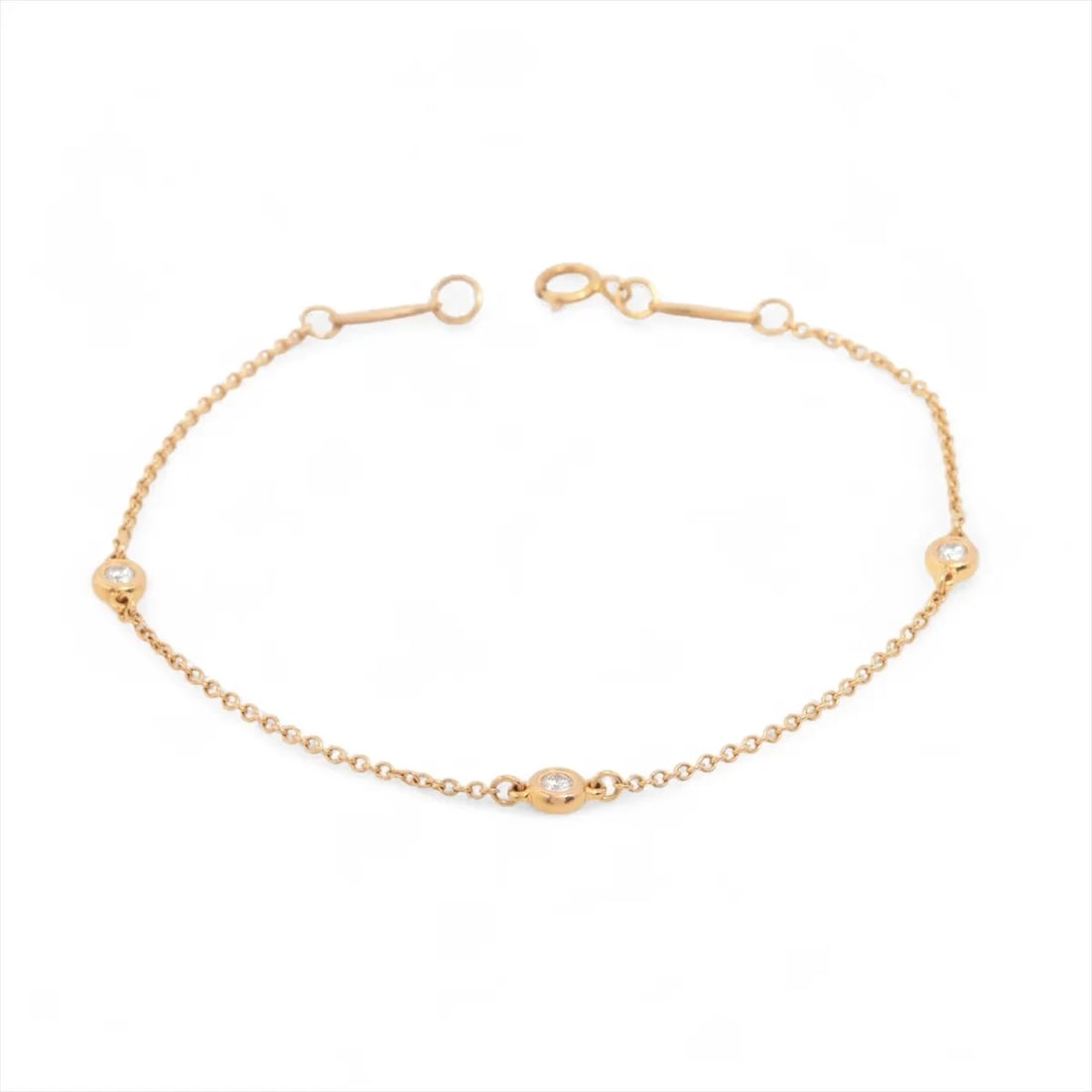 TIFFANY BY THE YARD DIAMOND BRACELET 750(PG): Tiffany By the Yard diamond Bracelet 750(PG) Brand: Tiffany Type/Style: Bracelet Material: 750(PG) Color: Pink Gold Size: Bracelet length:17.5cm Accessories: None Accessories Notice: When