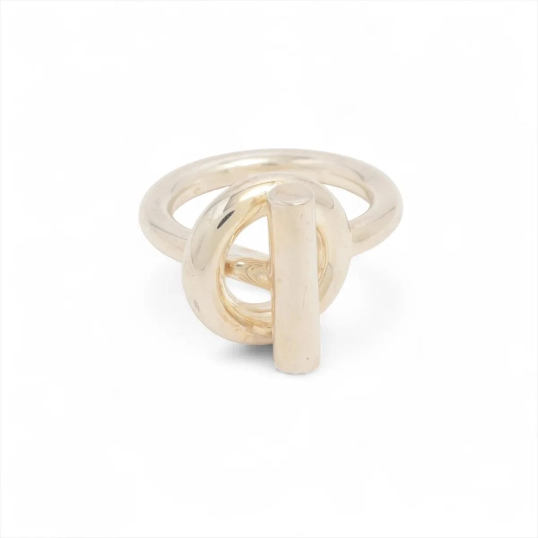 HERMES ECHAPE MM RING 925 SILVER: Hermes Echape MM Ring 925 Silver Brand: Hermes Type/Style: Ring Material: 925 Color: Silver Size: 5.25 US Accessories: None Accessories Notice: When purchasing pre-owned goods, please refer to the