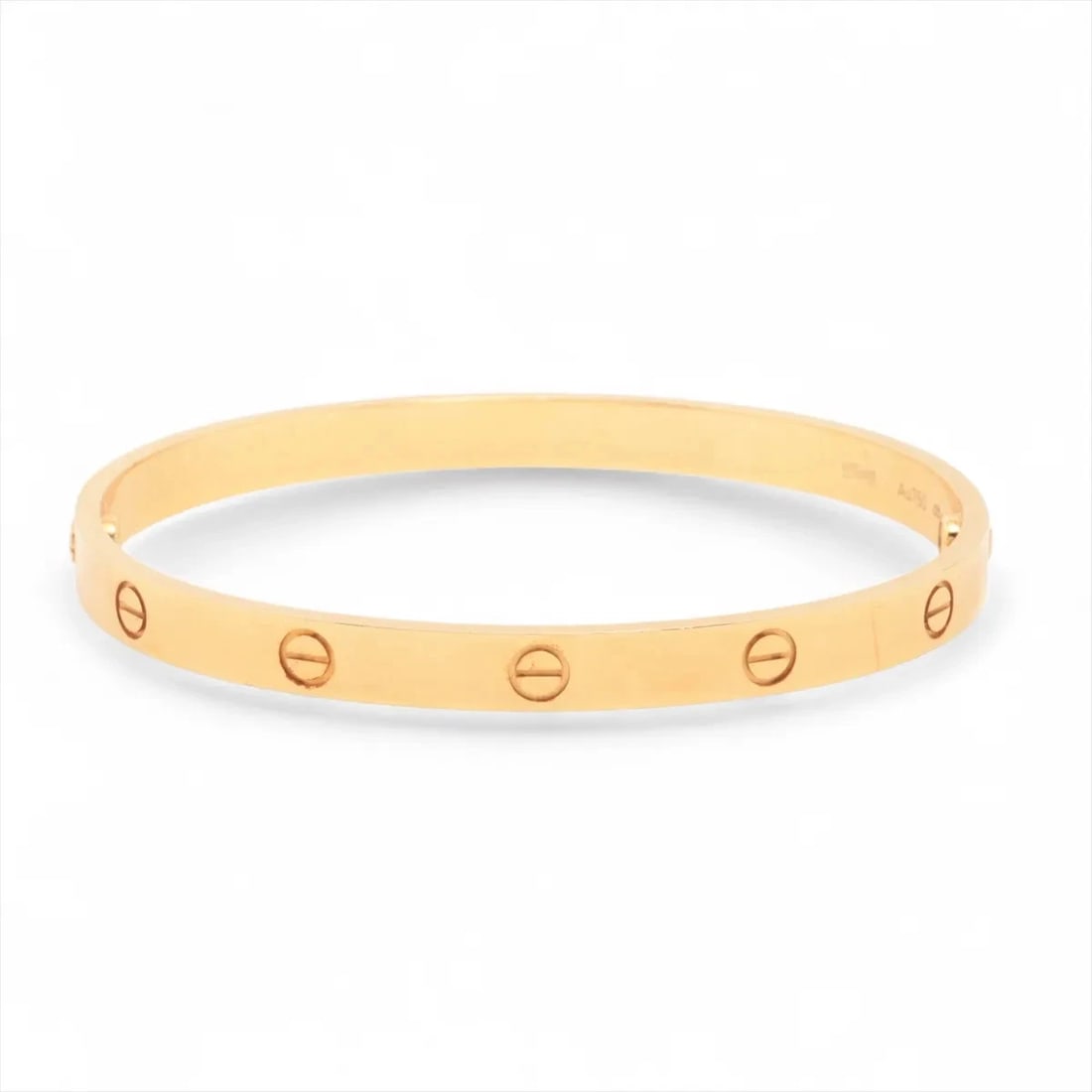 CARTIER LOVE BRACELET 750(YG): Cartier Love Bracelet 750(YG) Brand: Cartier Type/Style: Bracelet Material: 750(YG) Color: Yellow Gold Size: Bracelet length:19.3cm Accessories: None Accessories Notice: When purchasing pre-owned