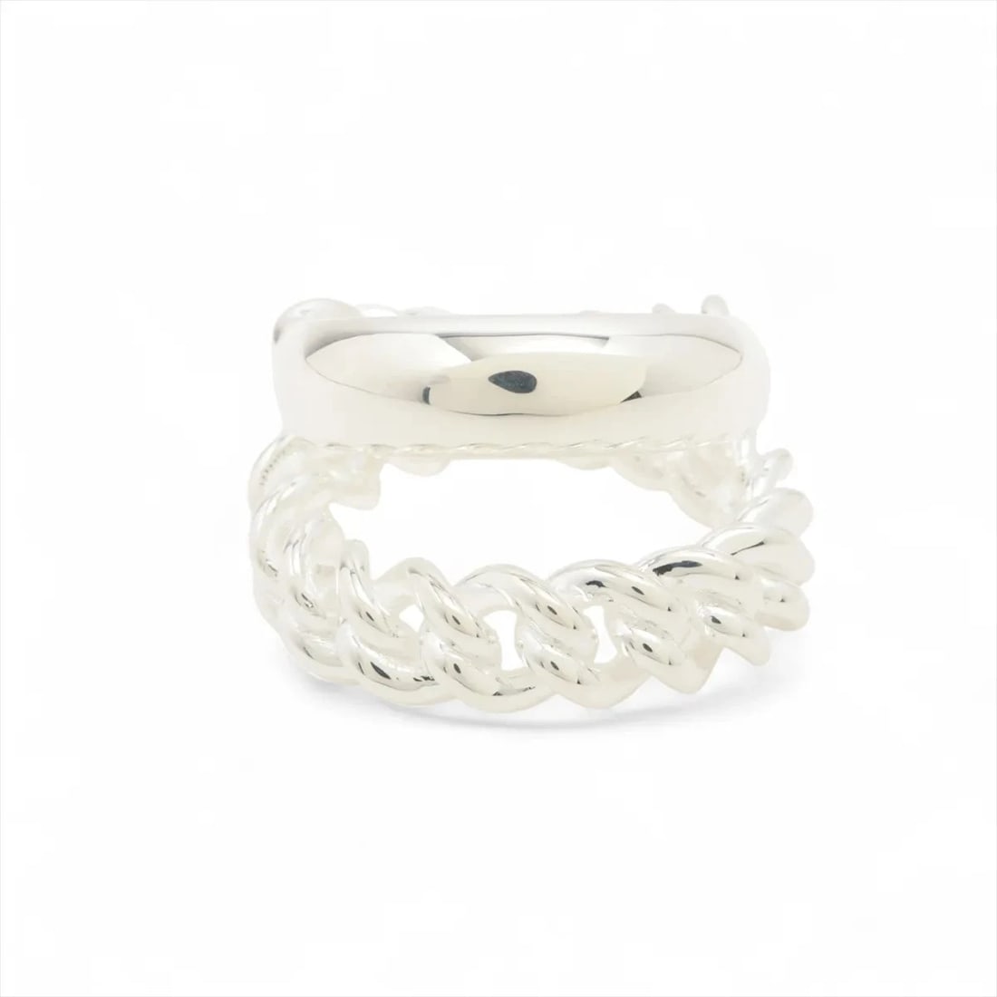 HERMES BOUCLES SERIE UNFLEXIBLES RING 925 SILVER: Hermes Boucles Serie unflexibles Ring 925 Silver Brand: Hermes Type/Style: Ring Material: 925 Color: Silver Size: 5.5 - 5.75 US Accessories: None Accessories Notice: When purchasing pre-ow