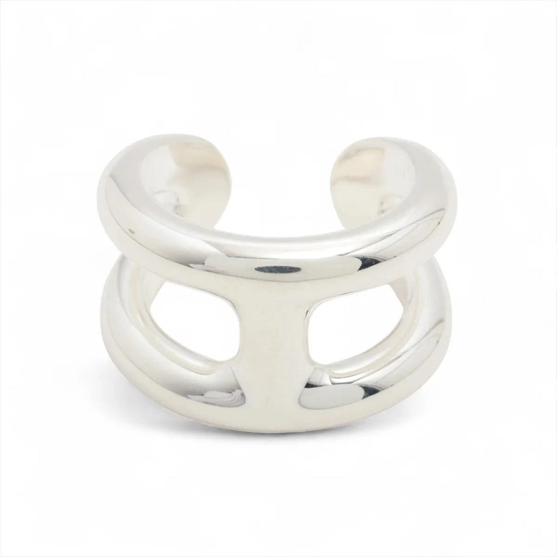 HERMES OSMOZ PM RING 925 SILVER: Hermes Osmoz PM Ring 925 Silver Brand: Hermes Type/Style: Ring Material: 925 Color: Silver Size: 5.25 US Accessories: None Accessories Notice: When purchasing pre-owned goods, please refer to the