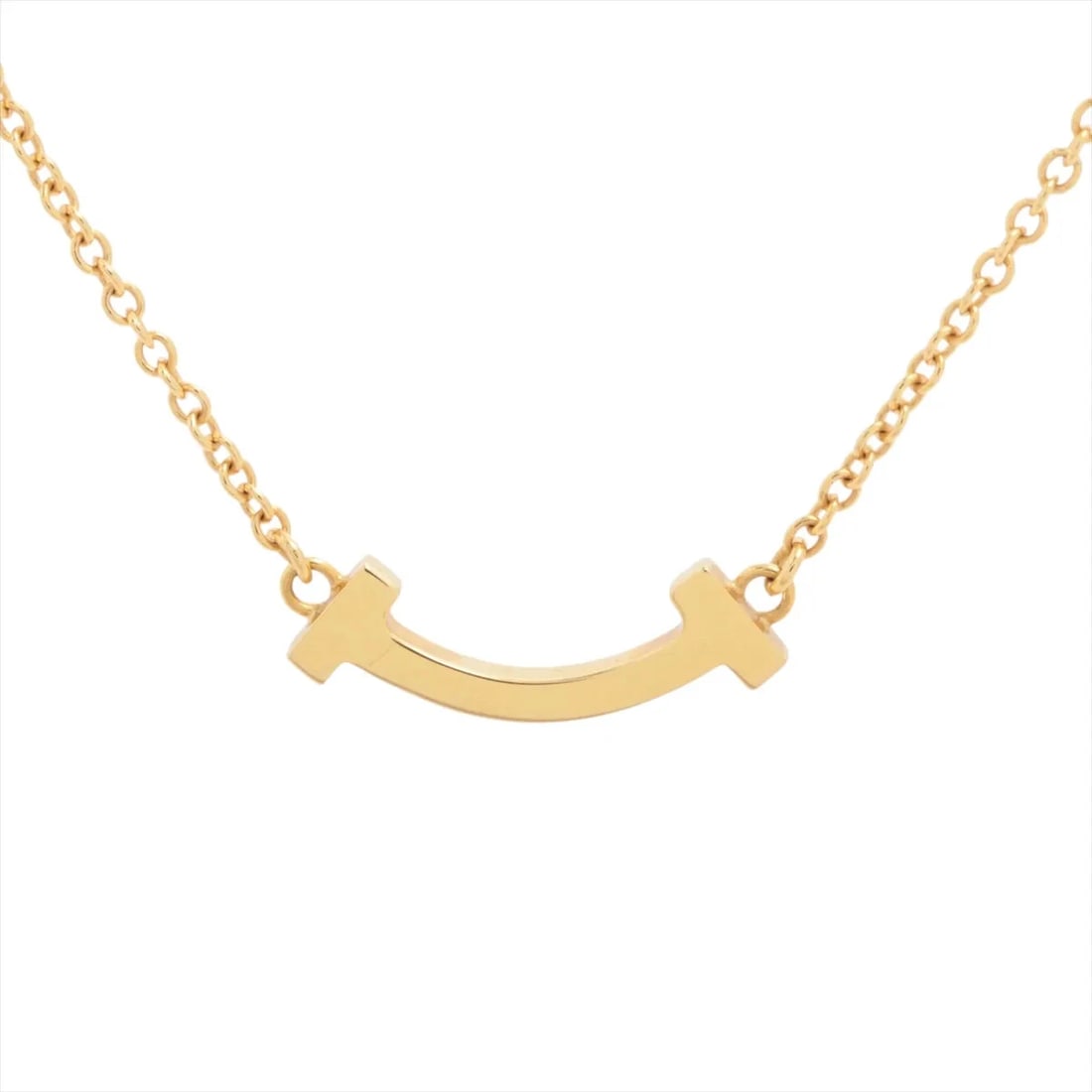 TIFFANY T SMILE MINI NECKLACE 750(YG): Tiffany T Smile Mini Necklace 750(YG) Brand: Tiffany Type/Style: Necklace Material: 750(YG) Color: yellow Gold Size: Chain length:45.7cm Accessories: None Accessories Notice: When purchasing