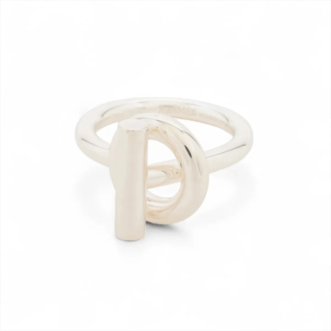 HERMES ECHAPPEE RING 925 SILVER: Hermes Echappee Ring 925 Silver Brand: Hermes Type/Style: Ring Material: 925 Color: Silver Size: 7.5 US Accessories: None Accessories Notice: When purchasing pre-owned goods, please refer