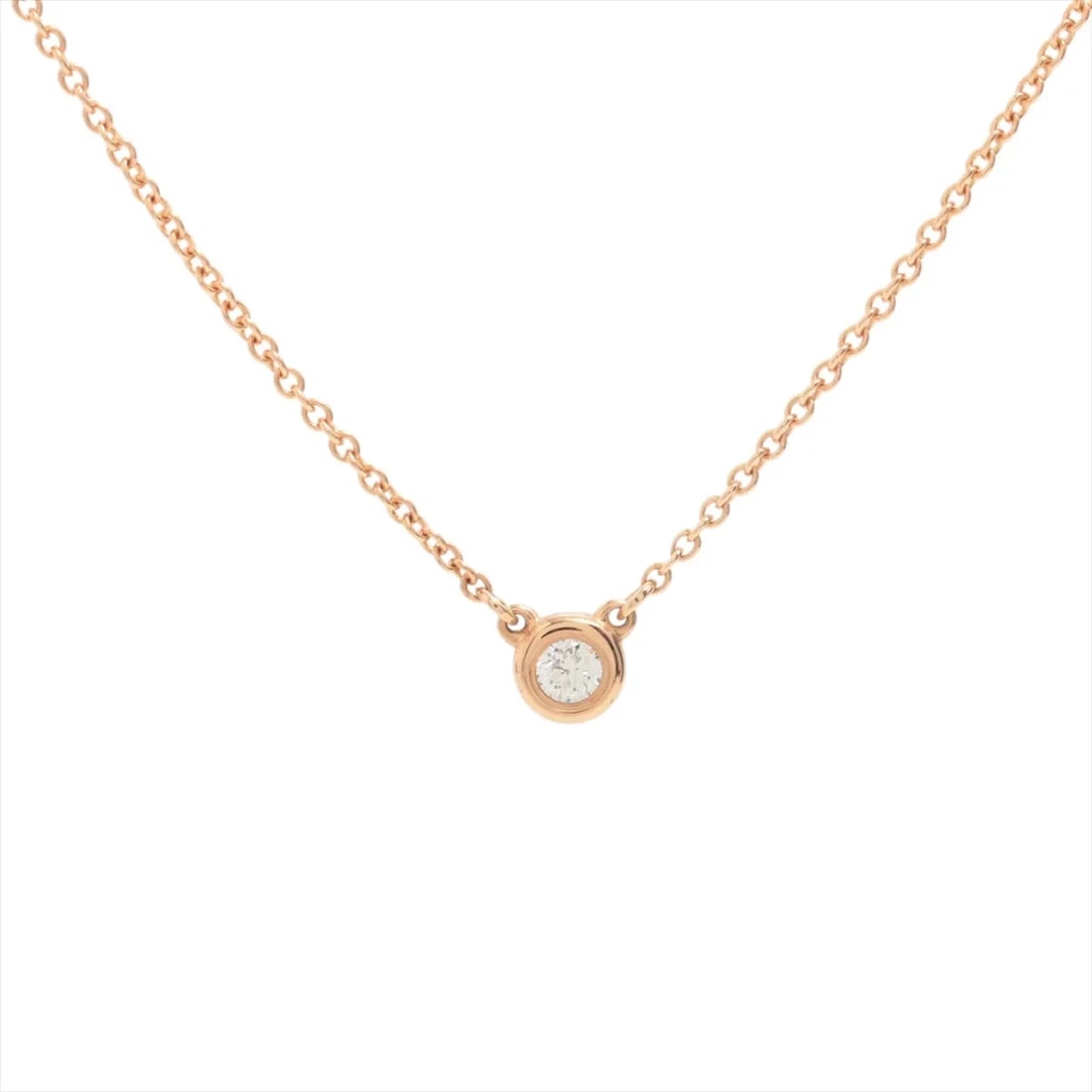 TIFFANY NECKLACE 750(PG): Tiffany Necklace 750(PG) Brand: Tiffany Type/Style: Necklace Material: 750(PG) Color: Pink Gold Size: Chain length:41.3cm Accessories: None Accessories Notice: When purchasing pre-owned goods, please