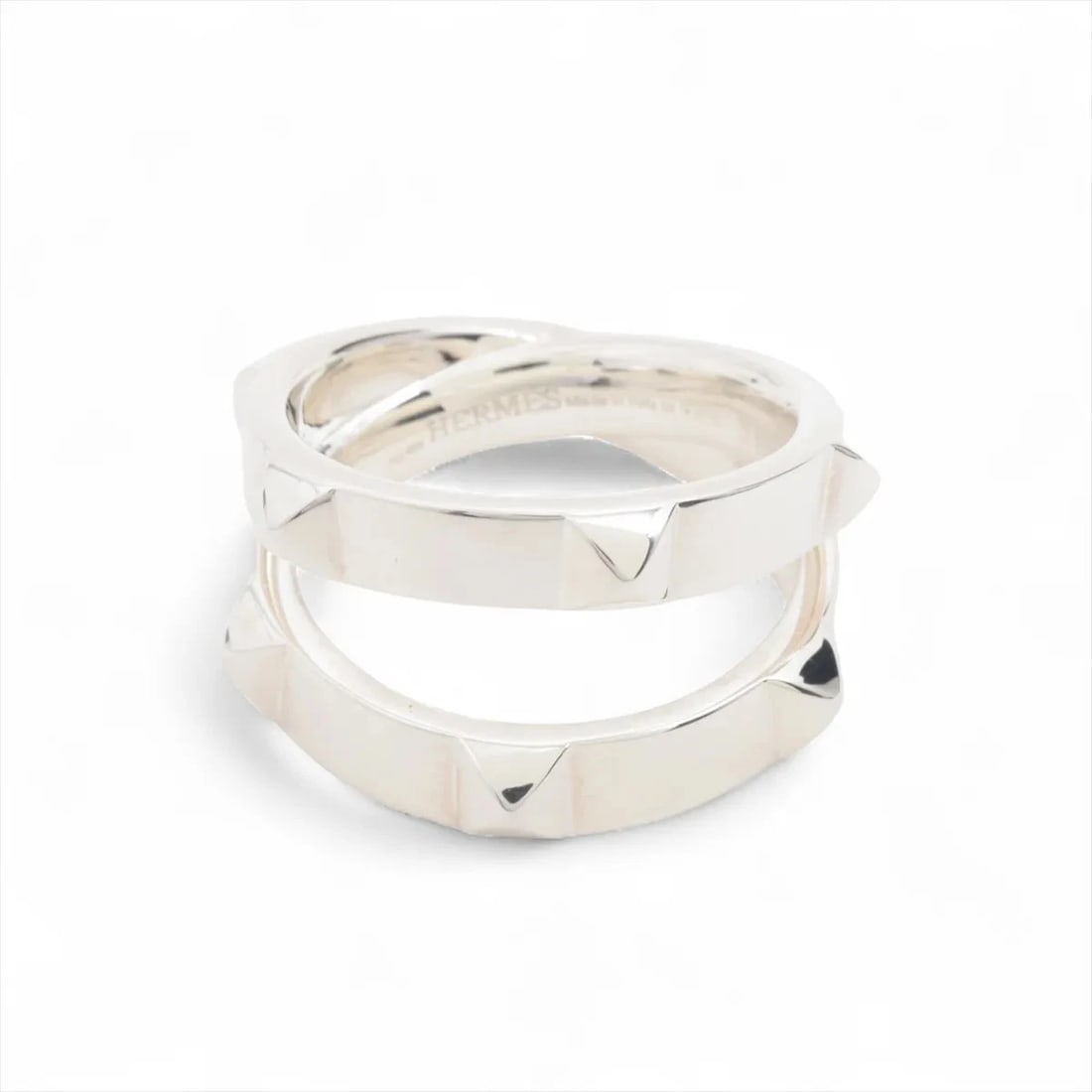 HERMES CRUDU H RING 925 SILVER: Hermes Crudu H Ring 925 Silver Brand: Hermes Type/Style: Ring Material: 925 Color: Silver Size: 7.25 US Accessories: None Accessories Notice: When purchasing pre-owned goods, please refer to the