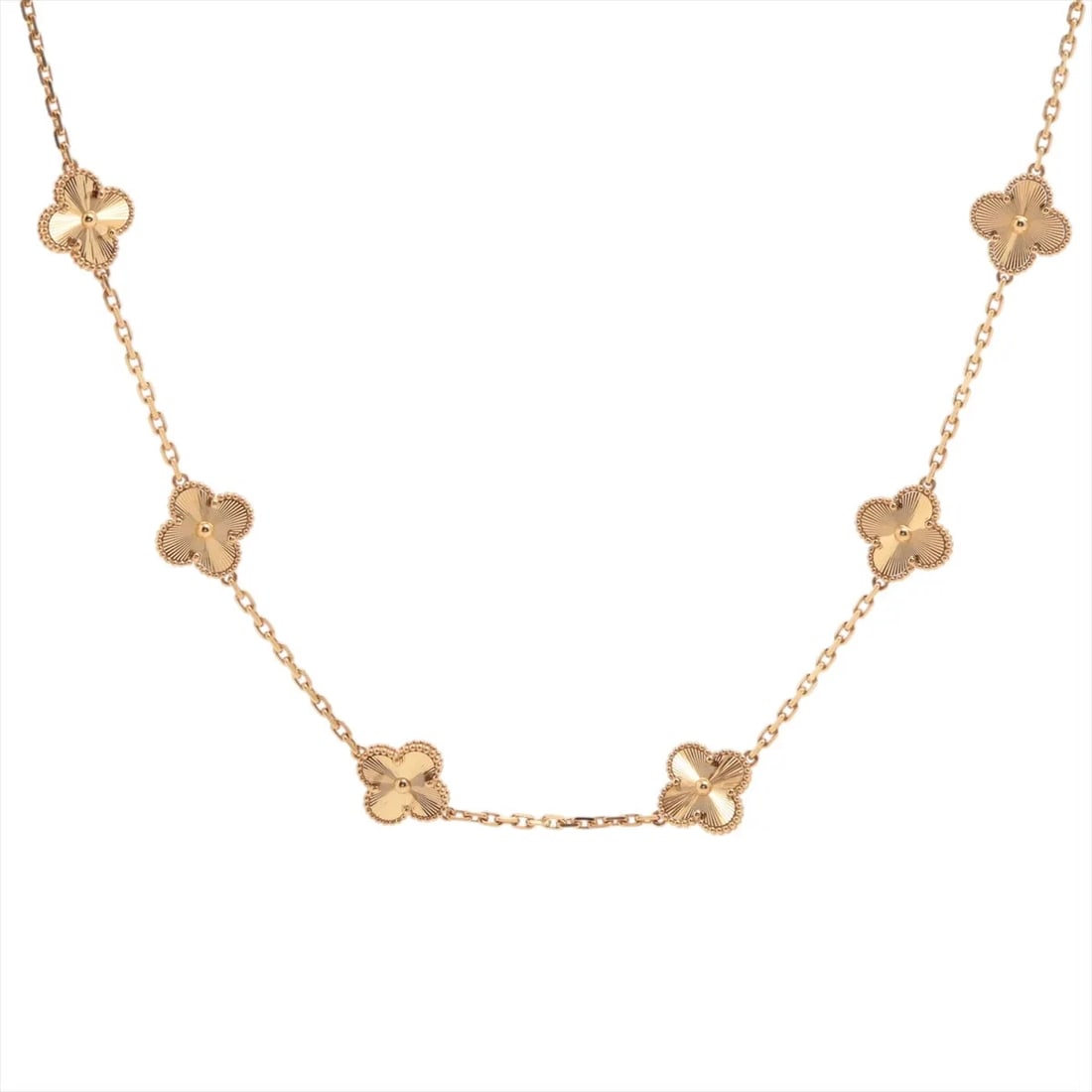 VAN CLEEF & ARPELS ALHAMBRA 10P NECKLACE 750(PG): Van Cleef & Arpels Alhambra 10P Necklace 750(PG) Brand: Van Cleef & Arpels Type/Style: Necklace Material: 750(PG) Color: Pink Gold Size: Chain length:47.5cm Accessories: None Accessories N