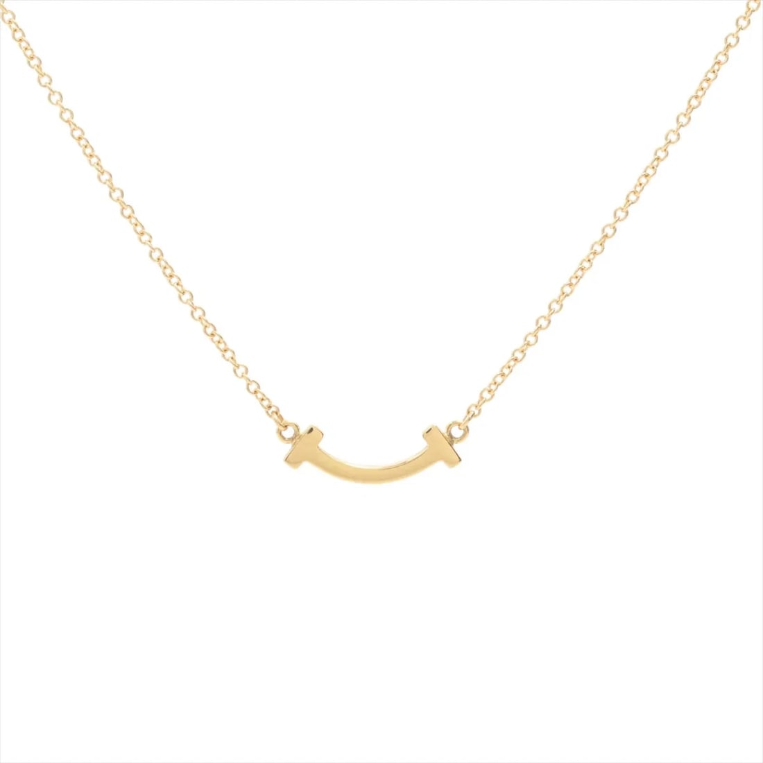 TIFFANY T SMILE MINI NECKLACE 750(YG): Tiffany T Smile Mini Necklace 750(YG) Brand: Tiffany Type/Style: Necklace Material: 750(YG) Color: Yellow Gold Size: Chain length:45.8cm Accessories: None Accessories Notice: When purchasi