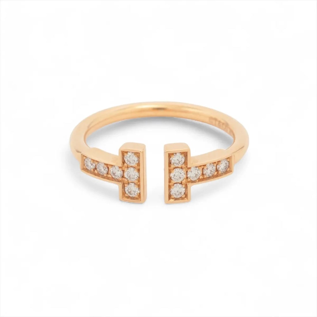 TIFFANY T WIRE DIAMOND RING 750(PG): Tiffany T Wire diamond Ring 750(PG) Brand: Tiffany Type/Style: Ring Material: 750(PG) Color: Pink Gold Size: 4 US Accessories: None Accessories Notice: When purchasing pre-owned goods, plea