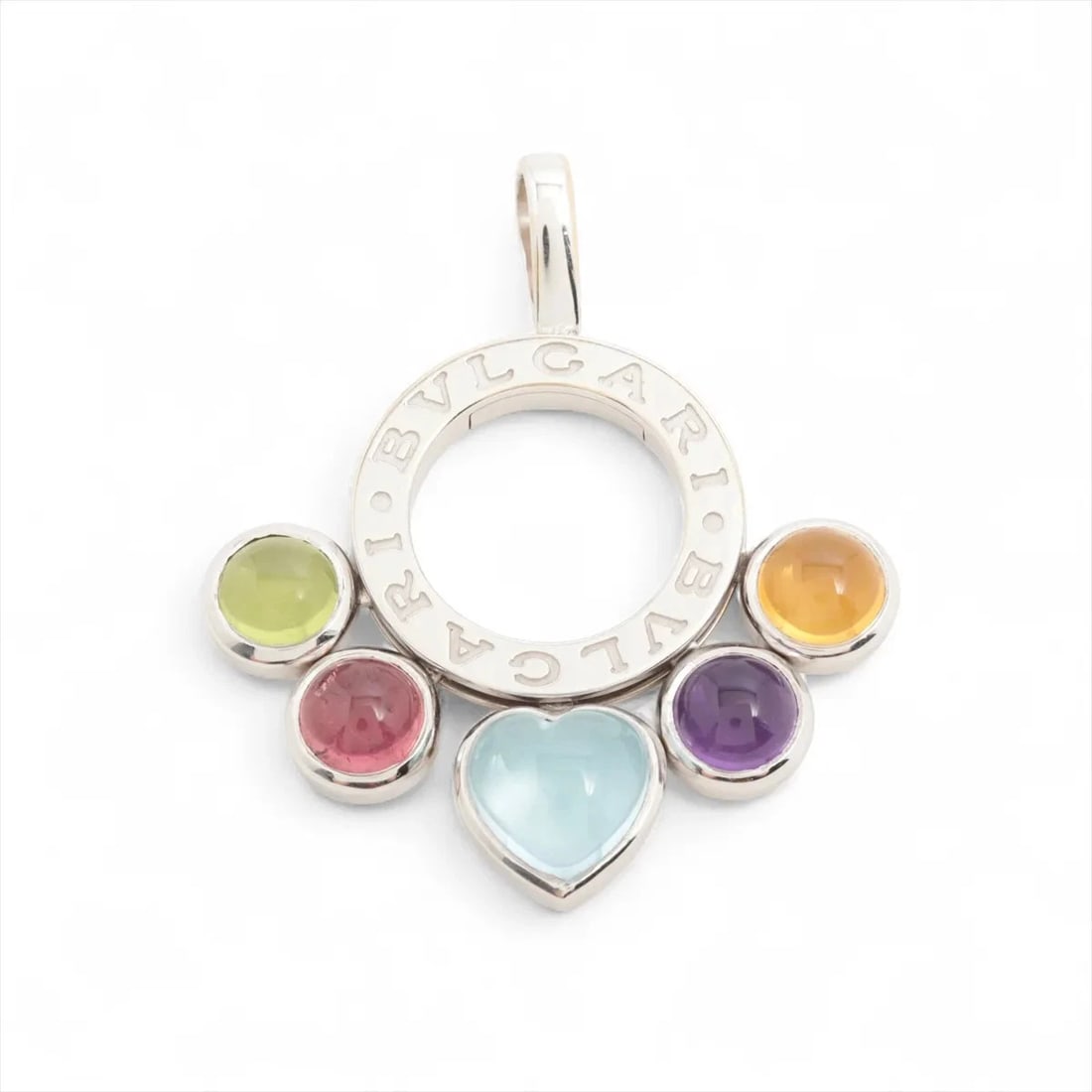 BVLGARI ALLEGRA MULTICOLOR NECKLACE TOP 750(WG): Bvlgari Allegra Multicolor Necklace top 750(WG) Brand: Bvlgari Type/Style: Necklace top Material: 750(WG) Color: White Gold Size: None Accessories: None Accessories Notice: When purchasing pre-owned