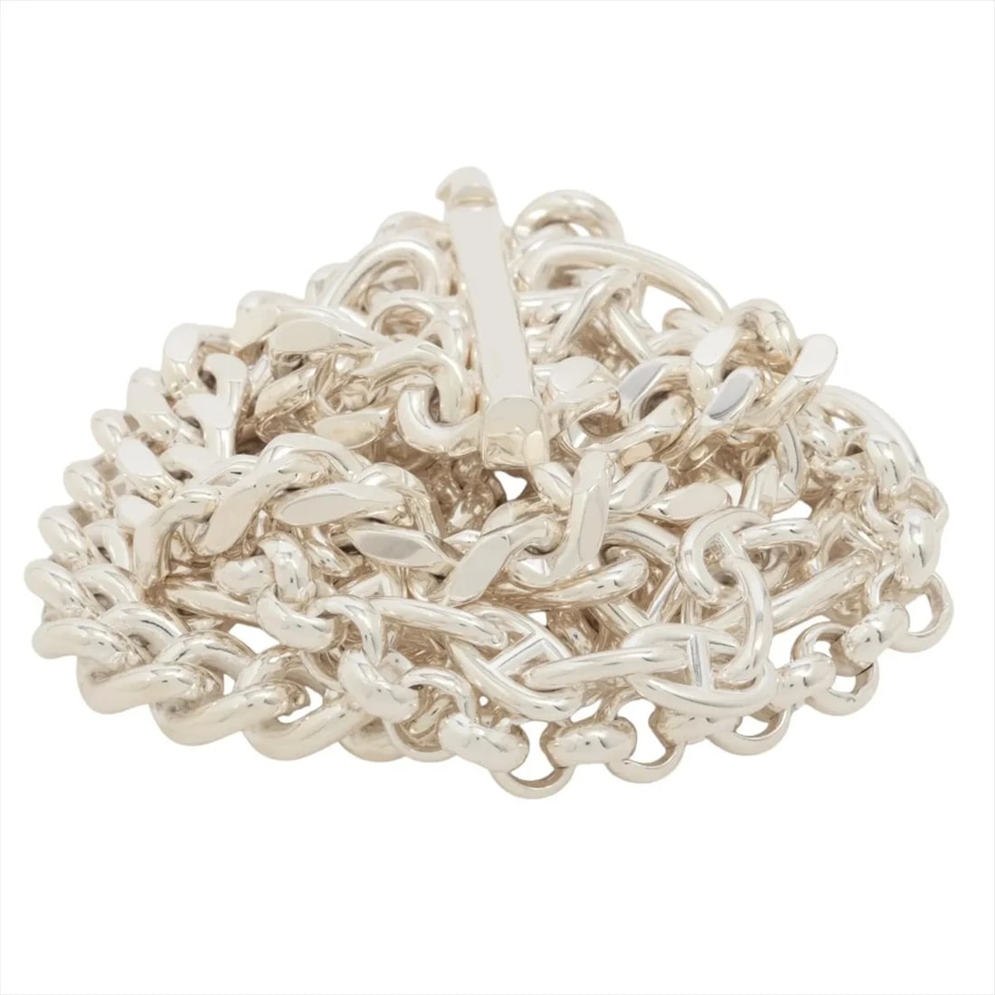 HERMES ET CETERA BRACELET 925 SILVER: Hermes et cetera Bracelet 925 Silver Brand: Hermes Type/Style: Bracelet Material: 925 Color: Silver Size: Bracelet length:16.5cm Accessories: None Accessories Notice: When purchasing pre-owned goods,