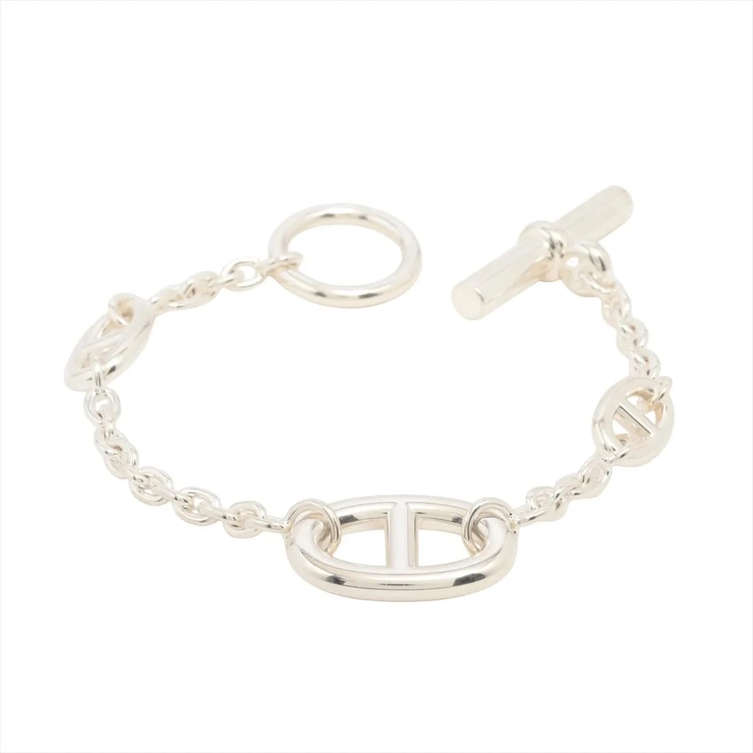 HERMES CHAINE D'ANCRE FARANDOLE BRACELET 925 SILVER: Hermes Chaine d'Ancre Farandole Bracelet 925 Silver Brand: Hermes Type/Style: Bracelet Material: 925 Color: Silver Size: Bracelet length:15cm Accessories: None Accessories Notice: When purchasing