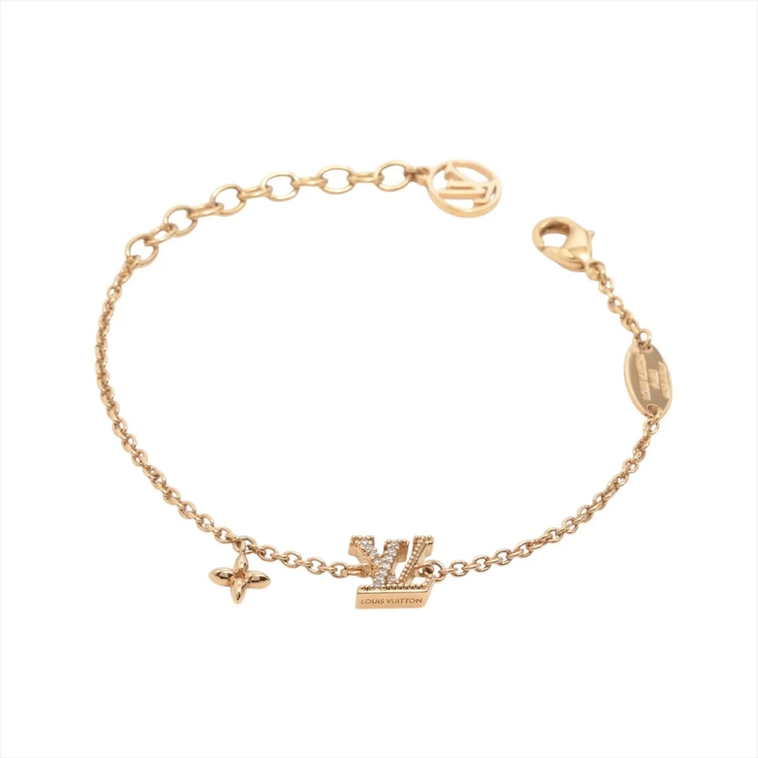 LOUIS VUITTON BRACELET LV ICONIC BRACELET GP?RHINESTONE GOLD: Louis Vuitton Bracelet LV Iconic Bracelet GP?Rhinestone Gold Brand: Louis Vuitton Type/Style: Bracelet Material: GP?Rhinestone Color: Gold Size: Bracelet length:17.5cm Accessories: None Accessories
