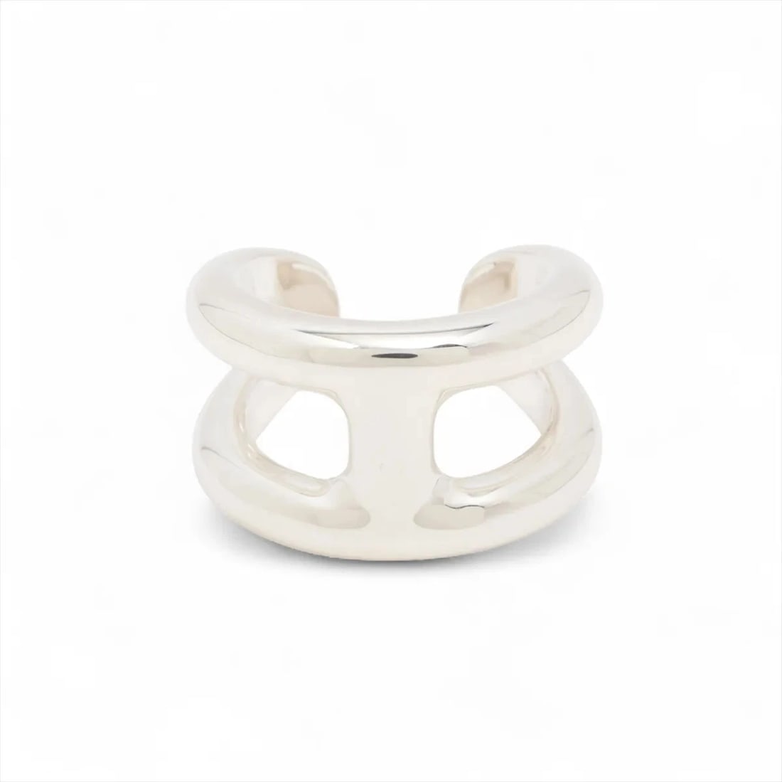 HERMES OSMOZ PM RING 925 SILVER: Hermes Osmoz PM Ring 925 Silver Brand: Hermes Type/Style: Ring Material: 925 Color: Silver Size: 5.25 US Accessories: None Accessories Notice: When purchasing pre-owned goods, please refer to the