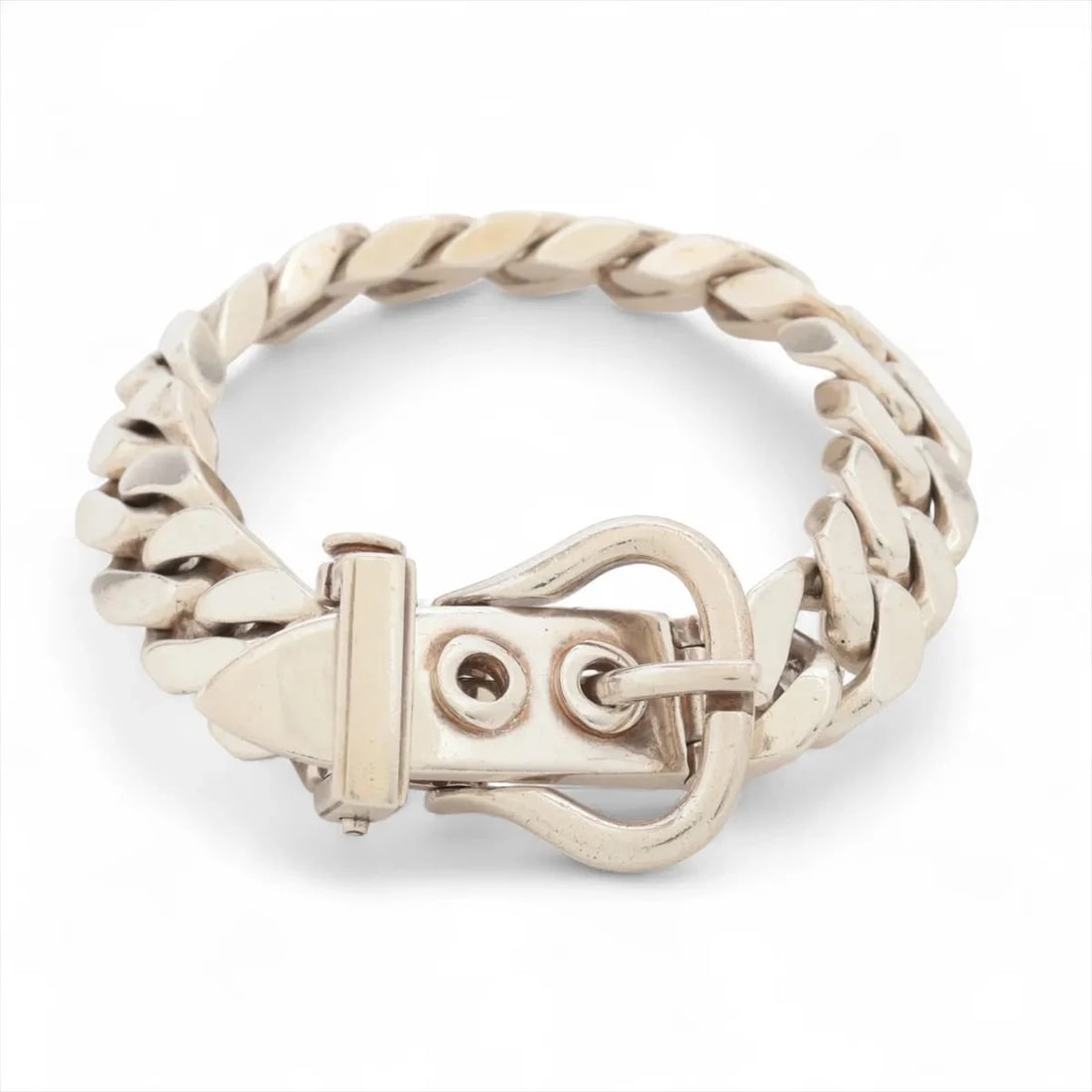 HERMES BOUCLES SERIE BRACELET 925 SILVER: Hermes Boucles Serie Bracelet 925 Silver Brand: Hermes Type/Style: Bracelet Material: 925 Color: Silver Size: Bracelet length:18.5cm Accessories: None Accessories Notice: When purchasing pre-owned