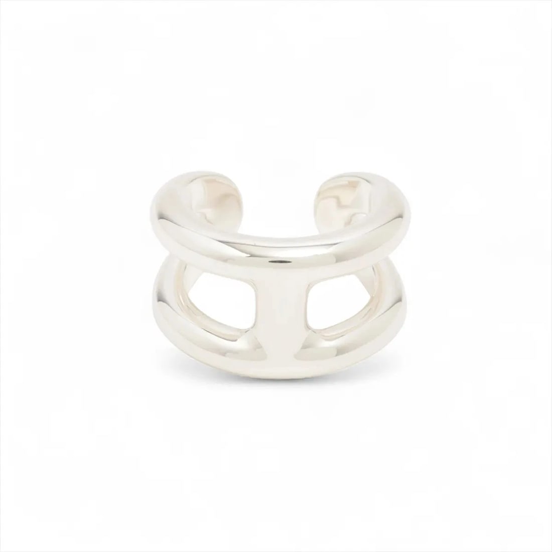 HERMES OSMOZ PM RING 925 SILVER: Hermes Osmoz PM Ring 925 Silver Brand: Hermes Type/Style: Ring Material: 925 Color: Silver Size: 6 US Accessories: None Accessories Notice: When purchasing pre-owned goods, please refer to the photos