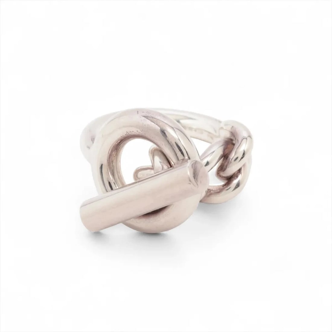 HERMES CROISET RING 925 SILVER: Hermes Croiset Ring 925 Silver Brand: Hermes Type/Style: Ring Material: 925 Color: Silver Size: 4.75 - 5 US Accessories: None Accessories Notice: When purchasing pre-owned goods, please refer to the