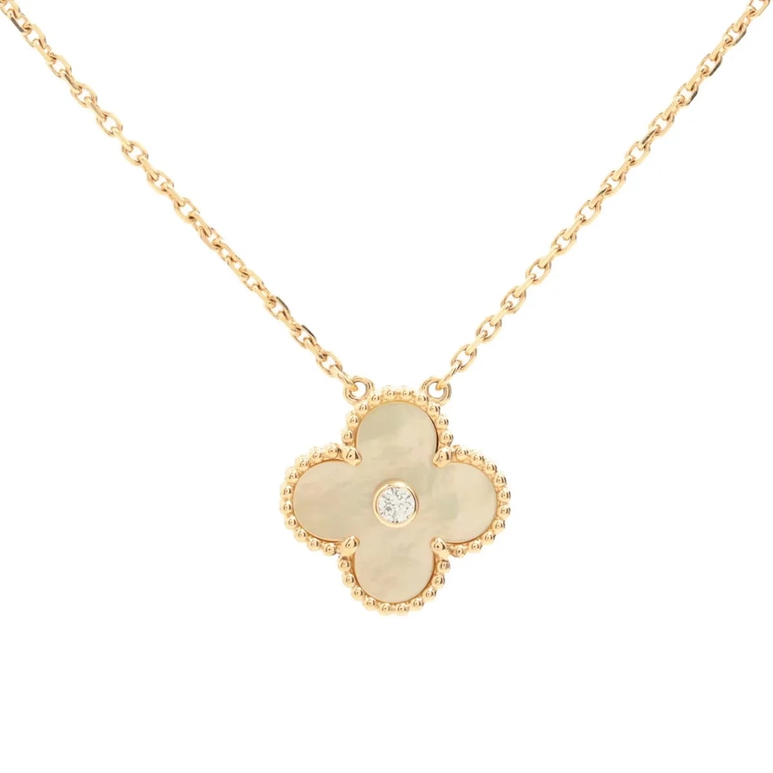 VAN CLEEF & ARPELS DIAMOND NECKLACE 750(YG): Van Cleef & Arpels diamond Necklace 750(YG) Brand: Van Cleef & Arpels Type/Style: Necklace Material: 750(YG) Color: Yellow Gold Size: Chain length:42.1cm Accessories: None Accessories Notice: When