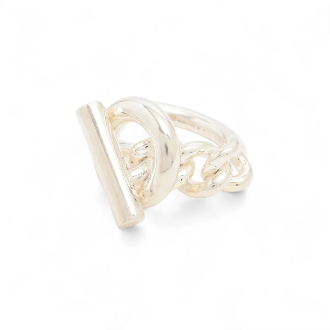 HERMES CROISET GM RING 925 SILVER: Hermes Croiset GM Ring 925 Silver Brand: Hermes Type/Style: Ring Material: 925 Color: Silver Size: 6.75 - 7 US Accessories: None Accessories Notice: When purchasing pre-owned goods, please refer to