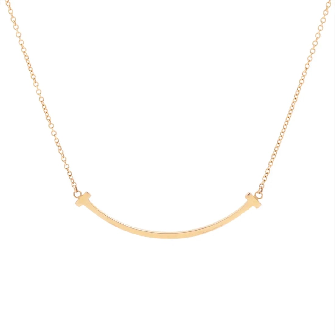 TIFFANY T SMILE SMALL NECKLACE 750(YG): Tiffany T Smile Small Necklace 750(YG) Brand: Tiffany Type/Style: Necklace Material: 750(YG) Color: Yellow Gold Size: Chain length:45.7cm Accessories: None Accessories Notice: When purchasing