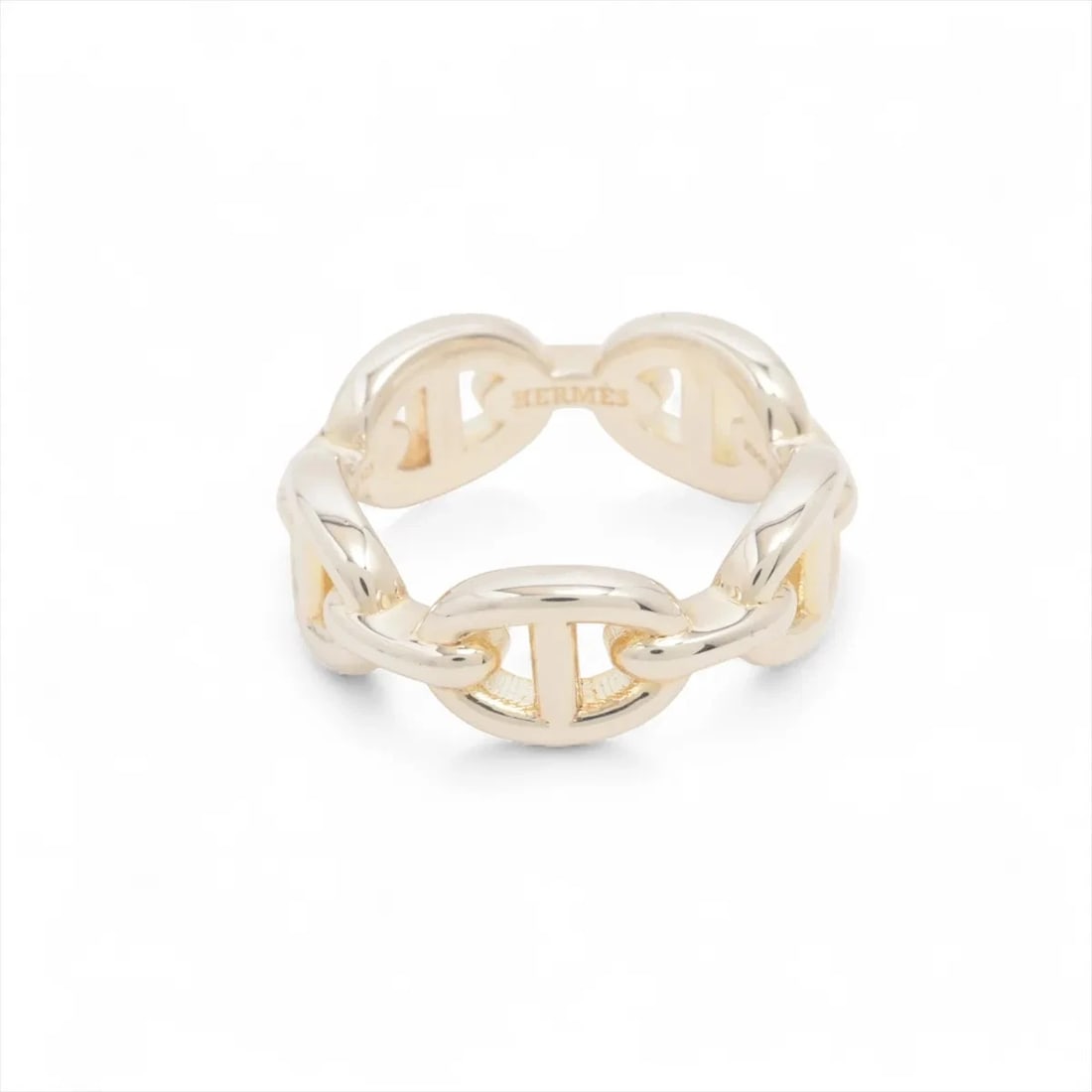 HERMES CHAINE D'ANCRE ENCHAINEE RING 925 SILVER: Hermes Chaine d'Ancre Enchainee Ring 925 Silver Brand: Hermes Type/Style: Ring Material: 925 Color: Silver Size: 5.25 US Accessories: None Accessories Notice: When purchasing pre-owned goods, please