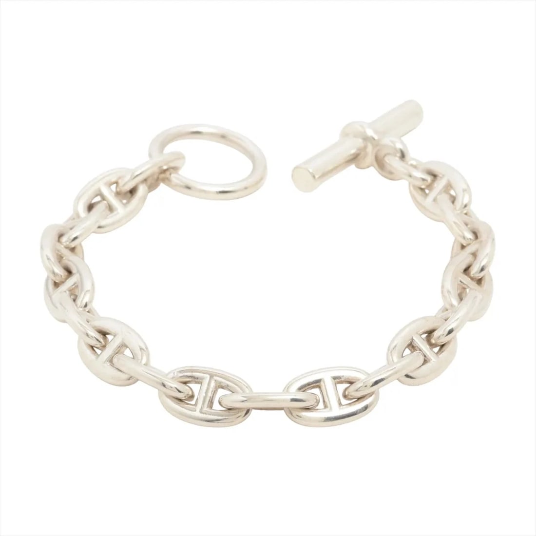 HERMES CHAINE D'ANCRE PM BRACELET 925 SILVER: Hermes Chaine d'Ancre PM Bracelet 925 Silver Brand: Hermes Type/Style: Bracelet Material: 925 Color: Silver Size: Bracelet length:15.5cm Accessories: None Accessories Notice: When purchasing