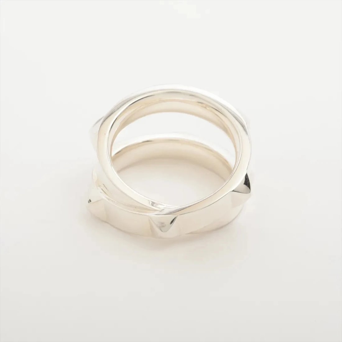 HERMES MINI CREW DOUBLE RING 925 SILVER - 2