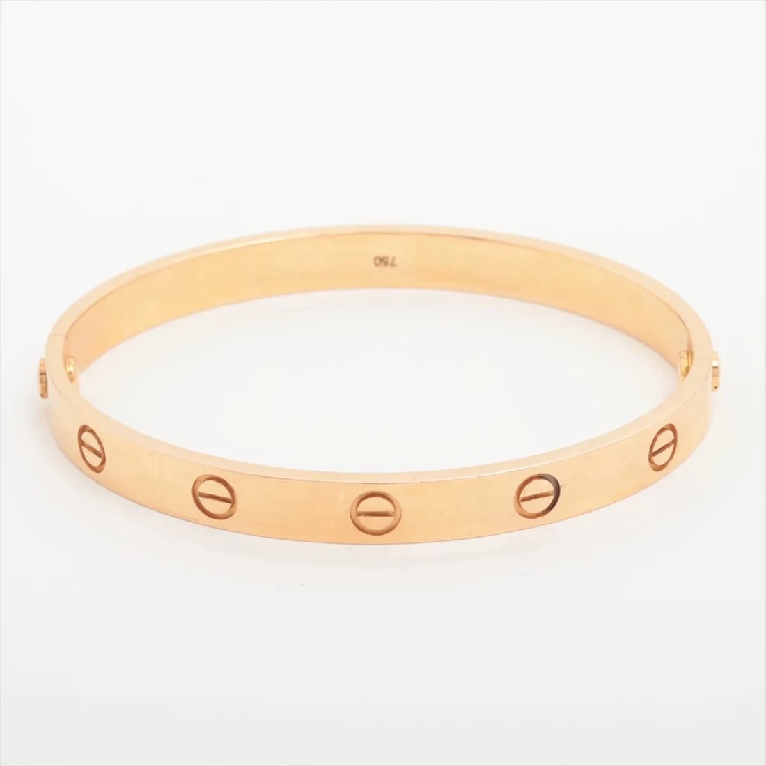 CARTIER LOVE BRACELET 750(PG): Cartier Love Bracelet 750(PG) Brand: Cartier Type/Style: Bracelet Material: 750(PG) Color: Pink Gold Size: Bracelet length:16.9cm Accessories: None Accessories Notice: When purchasing pre-owned
