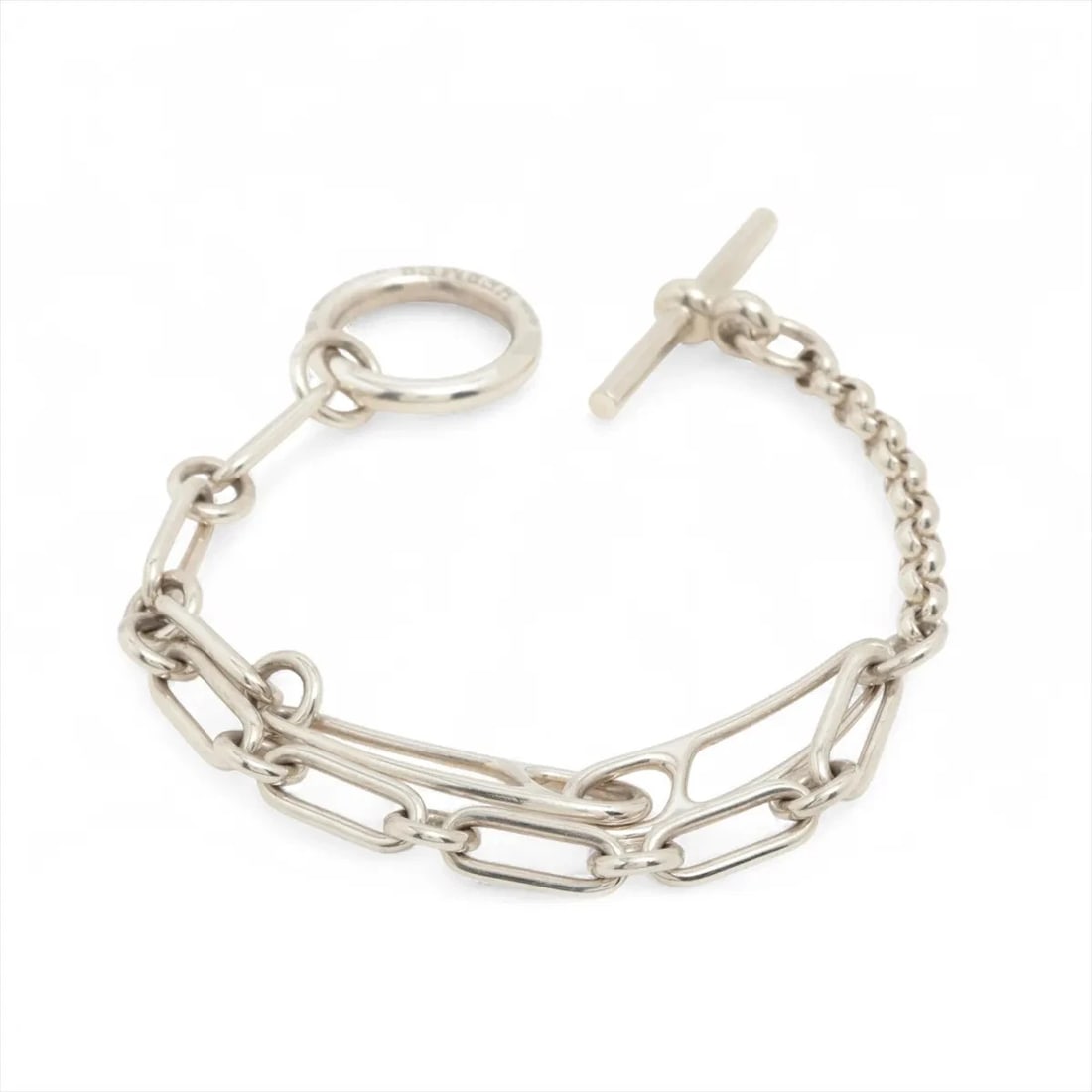 HERMES CHAINE D'ANCRE PUNKS BRACELET 925 SILVER: Hermes Chaine d'Ancre punks Bracelet 925 Silver Brand: Hermes Type/Style: Bracelet Material: 925 Color: Silver Size: Bracelet length:14.5cm Accessories: None Accessories Notice: When purchasing