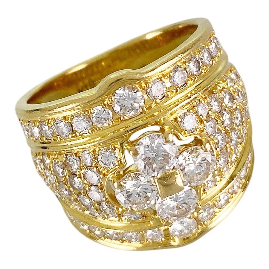 RING YELLOW GOLD DIAMOND: Ring Yellow gold Diamond Brand: Unsigned Jewelry Type/Style: Ring Material: 18K Yellow Gold Color: YG Size: 6US Accessories: None Accessories Notice: When purchasing pre-owned goods, please refer to