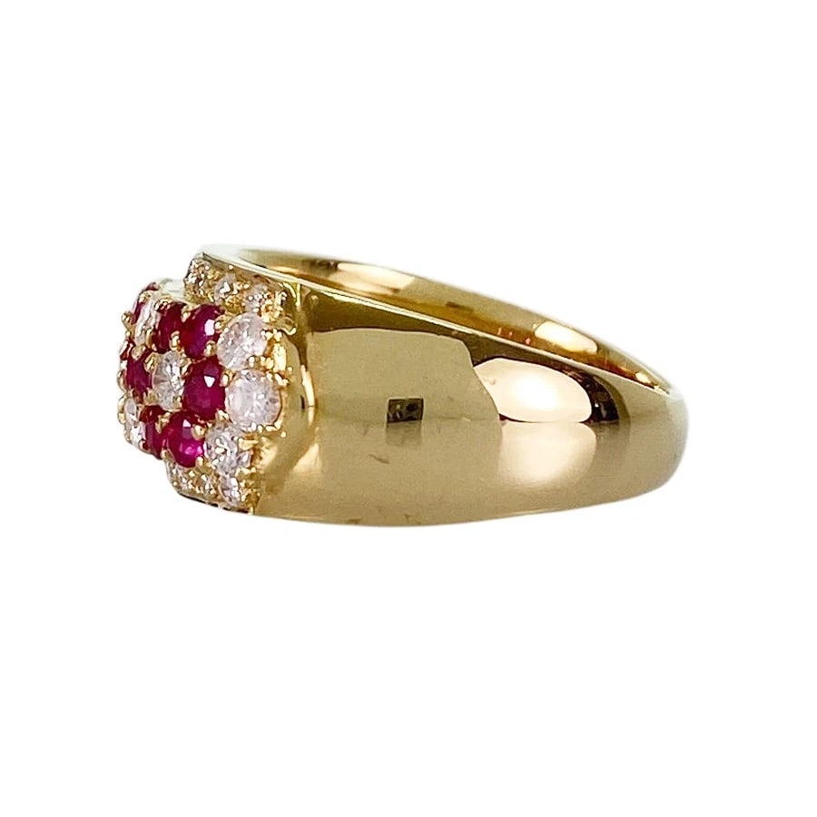RING YELLOW GOLD RUBY DIAMOND - 2