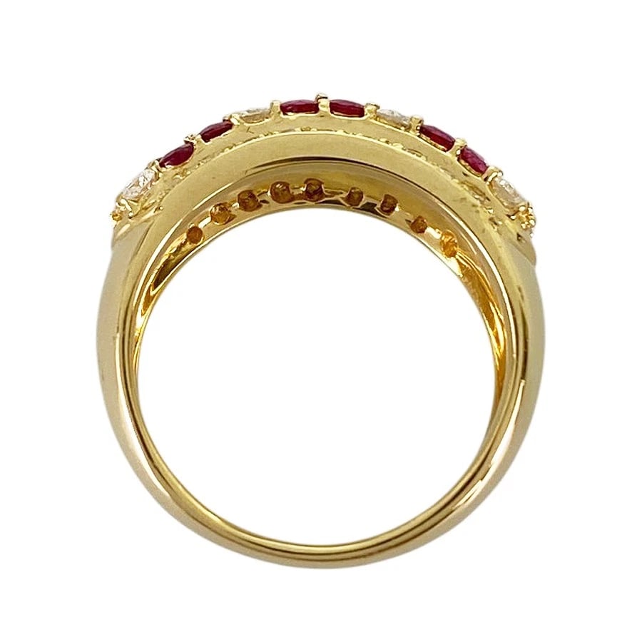 RING YELLOW GOLD RUBY DIAMOND - 3