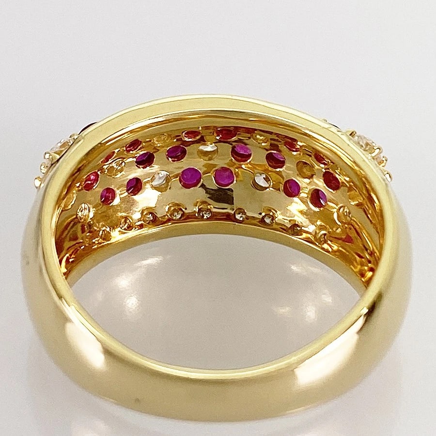 RING YELLOW GOLD RUBY DIAMOND - 4