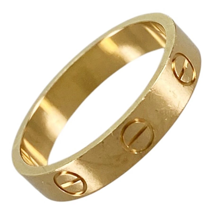 CARTIER MINI LOVE YELLOW GOLD RING: Cartier Mini Love Yellow gold Ring Brand: Cartier Type/Style: Ring Material: 18K Yellow Gold Color: YG Size: US 6 Accessories: None Accessories Notice: When purchasing pre-owned goods, please refer