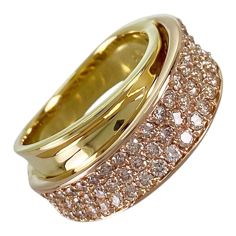 RING YELLOW GOLD ROSE GOLD DIAMOND: Ring Yellow gold Rose gold Diamond Brand: Unsigned Jewelry Type/Style: Ring Material: 18K Yellow Gold 18K Rose Gold Color: YG RG Size: US 5.5-6 Accessories: None Accessories Notice: When purchasing