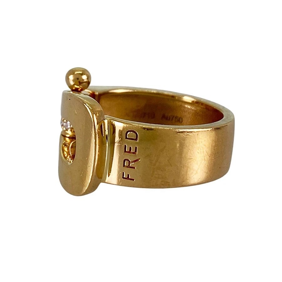 FRED FORCE LARGE YELLOW GOLD DIAMOND RING - 2