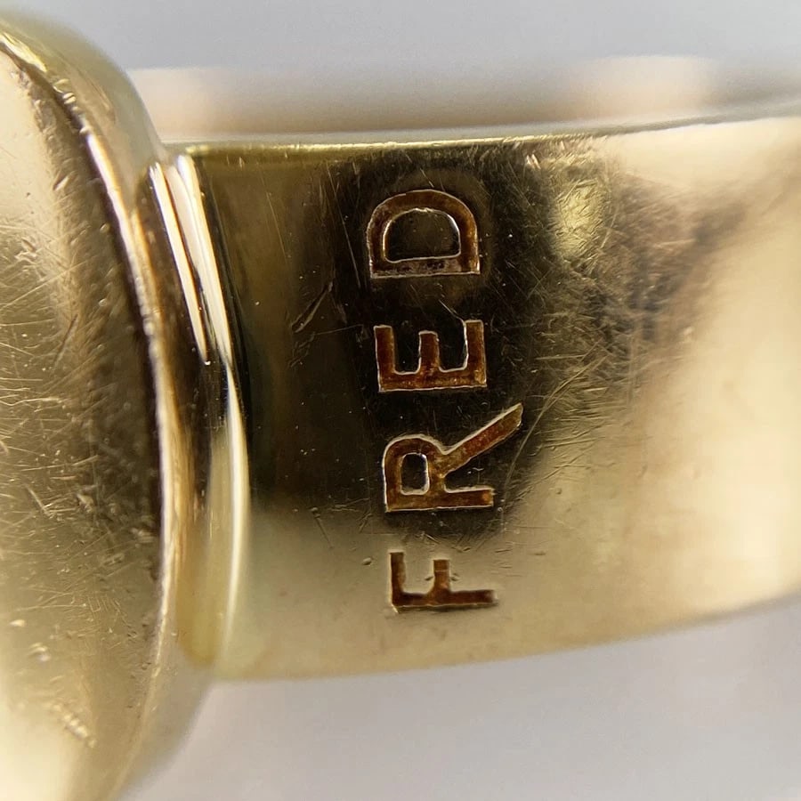 FRED FORCE LARGE YELLOW GOLD DIAMOND RING - 5