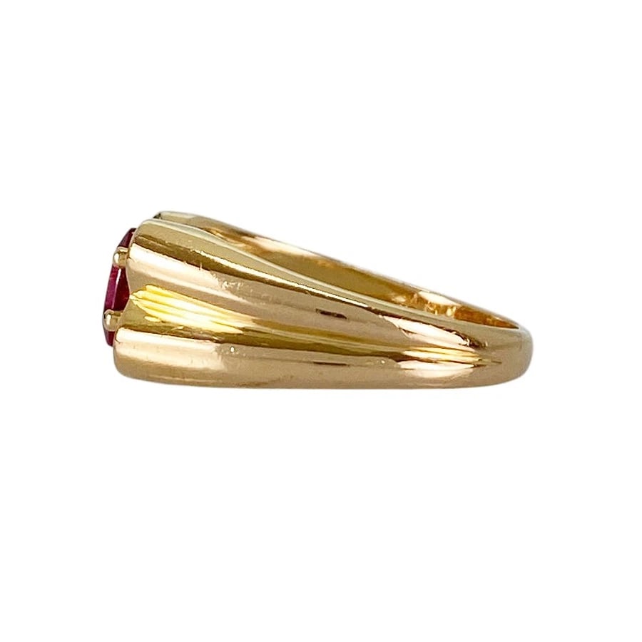 VAN CLEEF & ARPELS CERIA YELLOW GOLD RUBY DIAMOND RING - 2