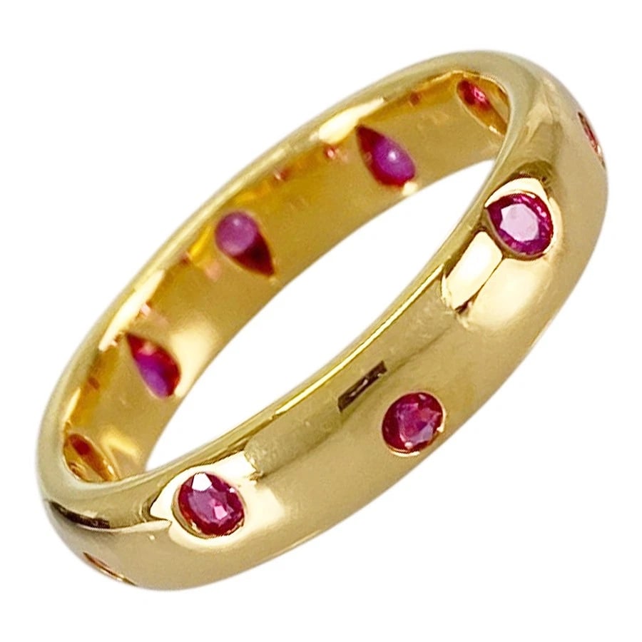 TIFFANY&CO. DOTS YELLOW GOLD RUBY RING: TIFFANY&Co. Dots Yellow gold Ruby Ring Brand: TIFFANY&Co. Type/Style: Ring Material: 18K Yellow Gold Main Stone Ruby Color: Gold Size: US 7.5 Accessories: None Accessories Notice: When purchasing