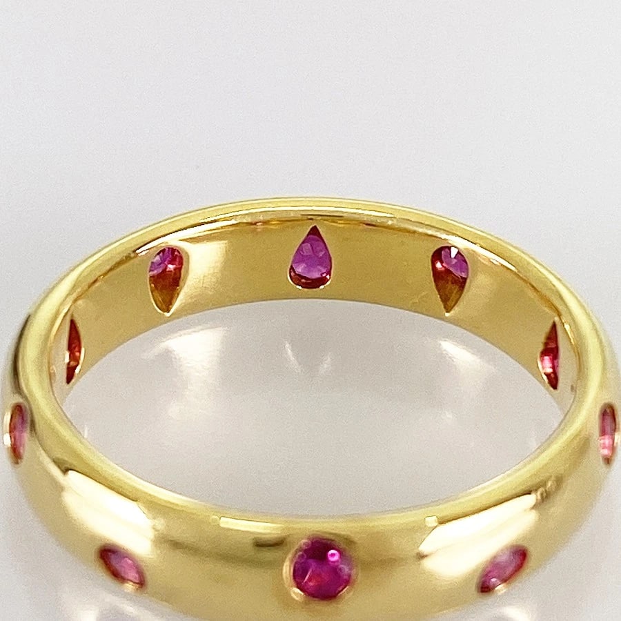 TIFFANY&CO. DOTS YELLOW GOLD RUBY RING - 4