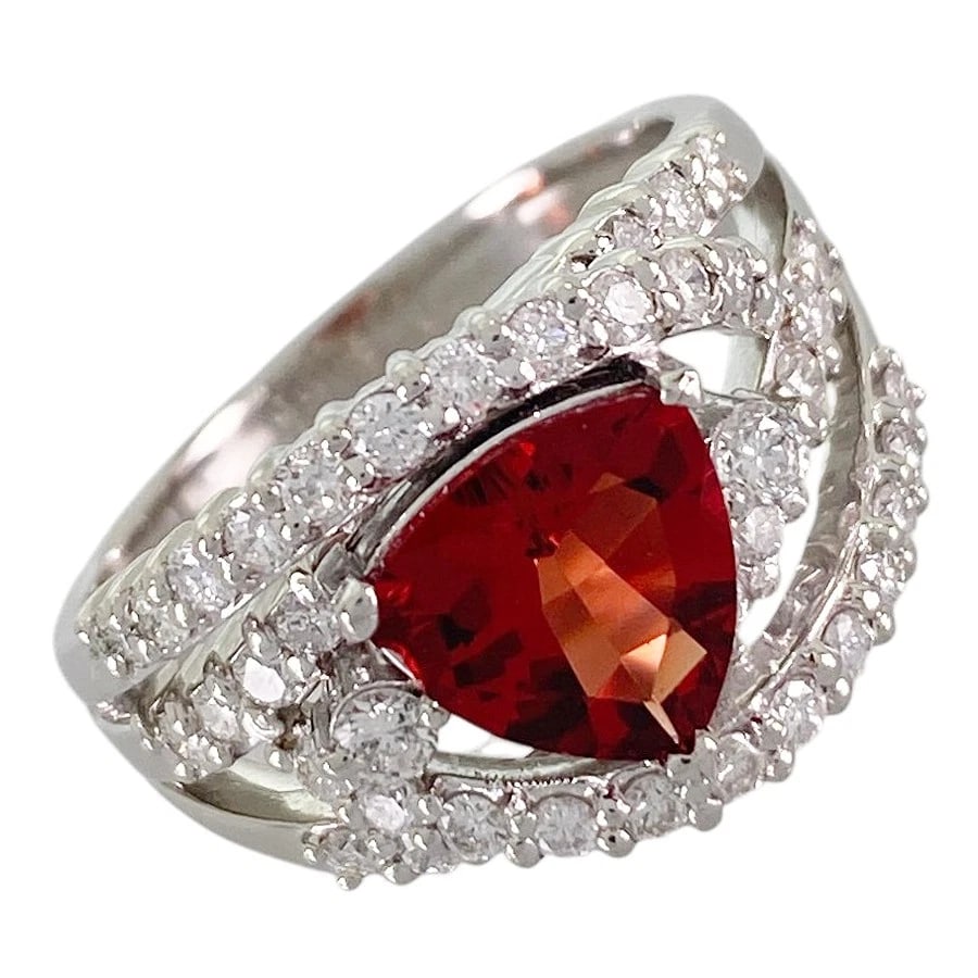 RING PLATINUM ANDESINE DIAMOND: Ring Platinum Andesine Diamond Brand: Unsigned Jewelry Type/Style: Ring Material: Platinum 900 Main Stone Andesine Color: Silver Size: US 7-7.5 Accessories: None Accessories Notice: When purchasing