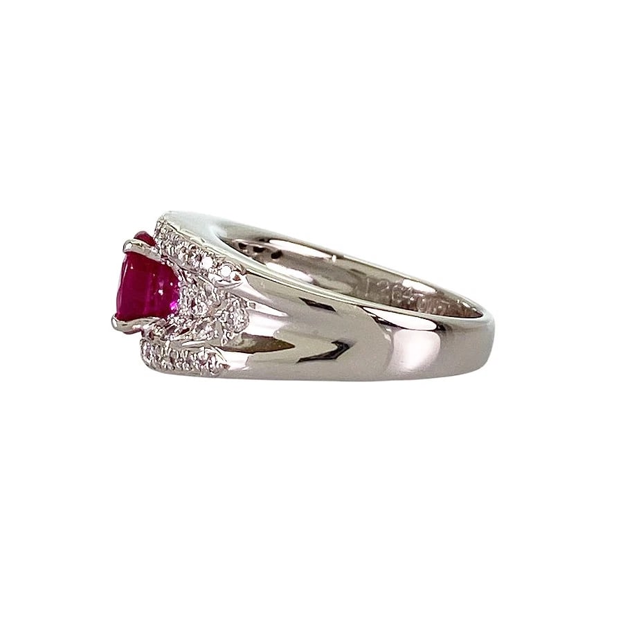 RING PLATINUM RUBY DIAMOND - 2