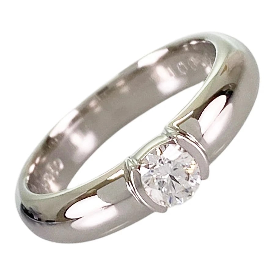 TIFFANY&CO. DOTS SOLITAIRE PLATINUM DIAMOND RING: TIFFANY&Co. Dots Solitaire Platinum Diamond Ring Brand: TIFFANY&Co. Type/Style: Ring Material: Platinum 950 Color: Silver Size: US 4.5-5 Accessories: None Accessories Notice: When purchasing