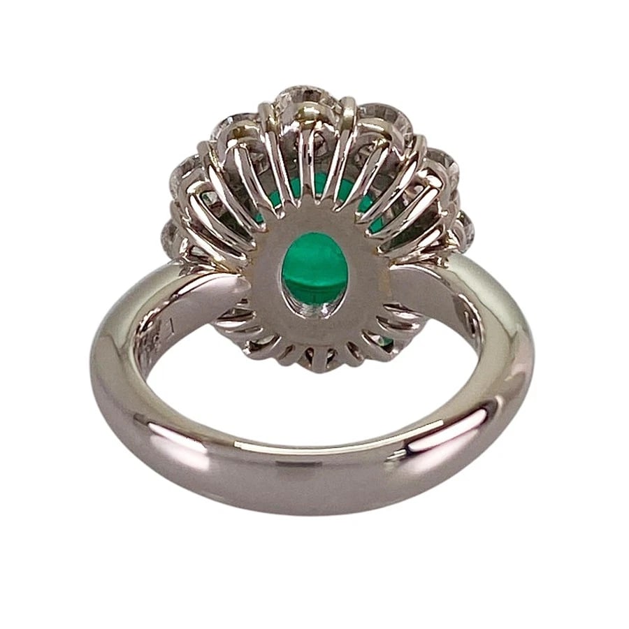 RING PLATINUM EMERALD DIAMOND - 3